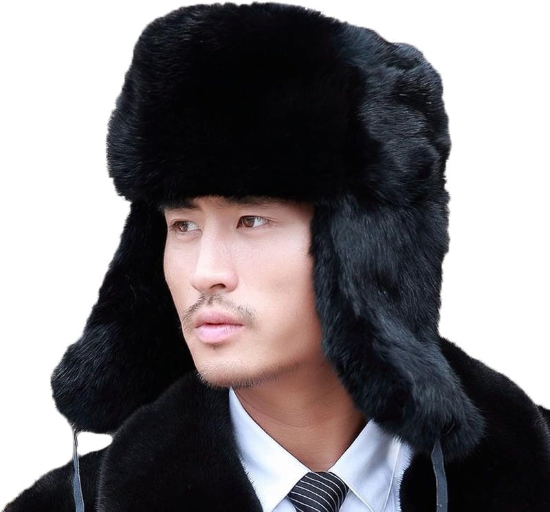 PURFUN Men Women Faux Fur Trapper Hat Winter Thick Furry Ushanka Earflap Cap Windproof Cycling Ski Hunting Hat with Ear Flap - Image 5